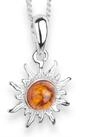 OSTSEE-SCHMUCK Kette mit Anh&auml;nger Ostsee-Schmuck Kette mit Anh&auml;nger Sonne 14...