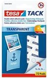 tesa Klebepad TACK (72-St) wiederabl&ouml;sbar / wiederverwendbar, transparent und...