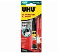 UHU Klebstoff UHU Sekundenkleber Blitzschnell Pipette 3g