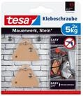 tesa Klebehaken 2x tesa Klebeschraube f&uuml;r Mauerwerk und Stein, Halteleistung 10 kg,