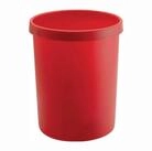 HELIT M&uuml;lleimer Papierkorb 45l H480x&Oslash;390mm m.Griffrand Kuntstoff rot HELIT