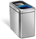 simplehuman M&uuml;lleimer Offener Abfalleimer Doppelfach 20 l Edelstahl