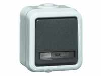 PEHA Schalter, Wipptaster grau 1S Aufputz mit Beleuchtung IP54 ohne Aufdruck