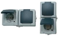 Kopp Stromverteiler Kopp Schutzkontakt-Steckdose 2-fach, AP/FR, senkr.