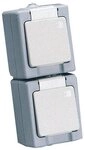 Kopp Aufputz-Steckdose KOPP Feuchtraum-Steckdose 130348009, 2-fach, Senkrecht,