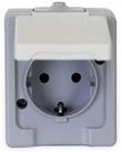 Kopp Aufputz-Steckdose KOPP Feuchtraum-Steckdose 100648007, grau