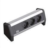 Bachmann DESK 3x Schutzkontakt Steckdosenleiste (Kabell&auml;nge 0 m), mit Haltewinkeln,