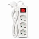 Arcas Arcas 3-fach Steckdosenleiste mit Schalter Wei&szlig;, 1,5 m, 3500 W