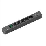 Bachmann CONNECT LINE 5xSchutzkontakt Steckdosenleiste (Kabell&auml;nge 2 m), Schalter