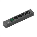 Bachmann CONNECT LINE 4xSchutzkontakt Steckdosenleiste (Kabell&auml;nge 2 m), Schalter,