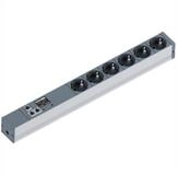 Bachmann 19 Zoll 1HE BN2000 6xCEE7/3 Steckdosenleiste (Kabell&auml;nge 2 m), TCP/IP...
