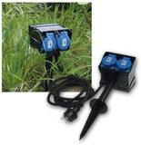 ChiliTec Gartensteckdose Gartensteckdose, 4-fach mit Erdspie&szlig; 250V/16A IP44