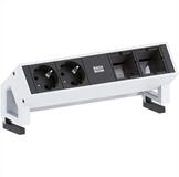 Bachmann DESK2 2x Schutzkontakt 2x ABD GST18 Inox Steckdosenleiste (Kabell&auml;nge 0.2