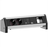 Bachmann DESK 2x Schutzkontakt 1x USB Charger 1x ABD Steckdosenleiste (Kabell&auml;nge 0
