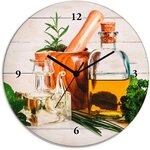 Artland Wanduhr Oliven&ouml;l und Kr&auml;uter - K&uuml;che (wahlweise mit Quarz- oder