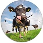 Artland Wanduhr Holstein-Kuh mit gewaltiger Zunge (wahlweise mit Quarz- oder