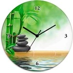 Artland Wanduhr Spa Konzept Zen Basaltsteine (wahlweise mit Quarz- oder Funkuhrwerk,