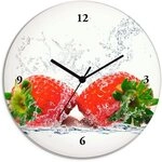 Artland Wanduhr Erdbeeren mit Spritzwasser (wahlweise mit Quarz- oder Funkuhrwerk,