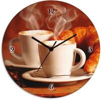 Artland Wanduhr Dampfender Cappuccino und Croissant (wahlweise mit Quarz- oder