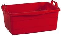 Lockweiler W&auml;schewanne Robuste Lockweiler Wanne Eckig 26L &ndash; Rot mit Griffen