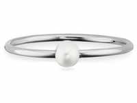 CAÏ Fingerring 925/- Sterling Silber rhodiniert Perle