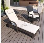 Outsunny Gartenliege mit 5-Fach verstellbarer R&uuml;cklehne, Polsterauflage,...