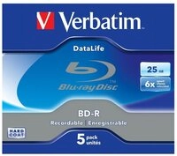Verbatim Blu-ray-Rohling 5 Verbatim Rohlinge Blu-ray BD-R 25GB 6x Jewelcase