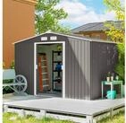 Outsunny Ger&auml;tehaus Fahrradschuppen, Schuppen mit Fundament, BxT: 277x195 cm,