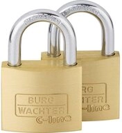 Burg W&auml;chter Vorh&auml;ngeschloss Vorh&auml;ngeschloss-Set Quadro 222 40 SB 2er Set...