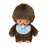 Monchhichi Pl&uuml;schfigur Junge mit blauem Latz Bebichhichi 16 cm Monchhichi Puppe