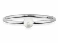 CAÏ Fingerring 925/- Sterling Silber rhodiniert Perle weiß 056 (17,8)