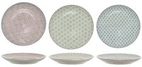 Bloomingville Speiseteller Bloomingville Patrizia Speiseteller Blue Steingut 3er Set