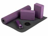 bodhi Yogamatte Yoga Set FLOW Yogamatte mit Block & Gurt lila