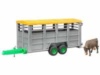 Bruder® Spielfahrzeug-Anhänger 02227 - Viehtransportanhänger mit 1 Kuh,...