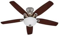 Hunter Deckenventilator Deckenventilator Builder Deluxe Nickel mit Licht, Mit