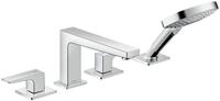 hansgrohe Wannenarmatur Metropol 4-Loch Wannenrandarmatur mit Hebelgriffen -...