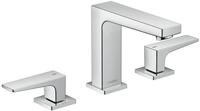 hansgrohe Waschtischarmatur Metropol 110 3-Loch Hebelgriff mit Push-Open