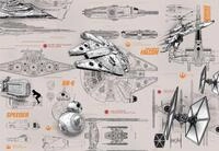 Komar Fototapete STAR WARS Blueprints - Gr&ouml;&szlig;e 368 x 254 cm, glatt, bedruckt,