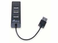 Mediarange MediaRange USB-HUB 4-Port USB 2.0 extern schwarz Wischbezug
