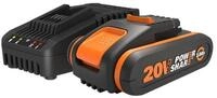 Worx WA3601 Akku Starter-Set (20 V), Schnellladetechnologie,