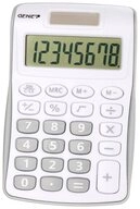 GENIE Taschenrechner 120 S, 8-stelliger Tischrechner, Dual-Power, angewinkeltes