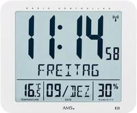 AMS Funkwanduhr F5886 (Quarzuhr,mit Alarm,Datum,Wohnzimmer,Esszimmer,K&uuml;che,B&uuml;ro,