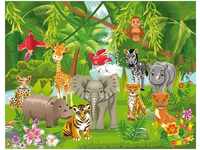 Papermoon Fototapete Kids Jungle Animals, matt, (5 St)