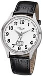 Regent Quarzuhr REGENT Herren Armbanduhr FR-228 wei&szlig; D. 39mm Funkuhr Lederband