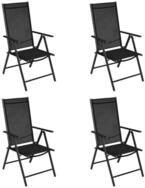 vidaXL Gartenstuhl, Outdoor St&uuml;hle Klappbar 4 Stk. Aluminium und Textilene...