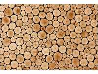 PaperMoon Round Teak Wood 350 x 260 cm