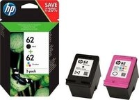 HP HP original Druckerpatrone 62 Combo Black + Y/C/M Tintenpatrone (Spar-Set, 3