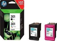 HP Hp original Druckerpatrone 301 Combo Black + C/Y/M Tintenpatrone (Spar-Set, 3