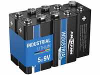 ANSMANN AG 5x Industrial Lithium Batterie 9V E-Block – 6FR22 (5 Stück)...