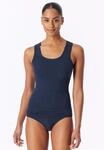 Tanktop SCHIESSER "Personal Fit", Damen, Gr. L, blau (804, nachtblau), Single Jersey,
